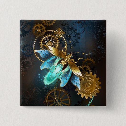 Steampunk Firefly Vierkante Button 5,1 Cm (Voorkant)