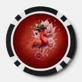 Steampunk Flamingo – Digitale fantasiekunst Poker Chips (Achterkant)