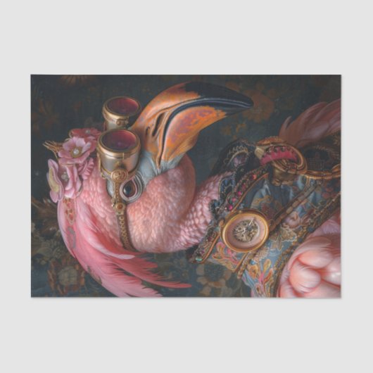 Steampunk Flamingo Tissuepapier (Voorkant)