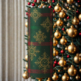 Steampunk Flocon de neige Rouge et vert Tartan