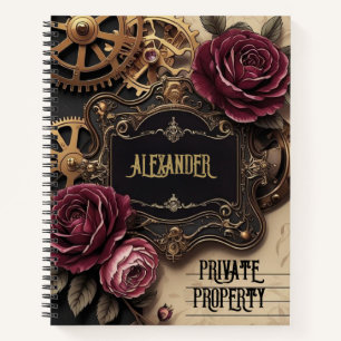 Steampunk Floral Gears Writing Journal