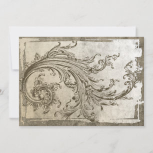 Steampunk Flourish Vintage Anniversaire Invitation