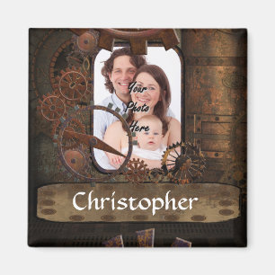 Steampunk foto achtergrond magneet