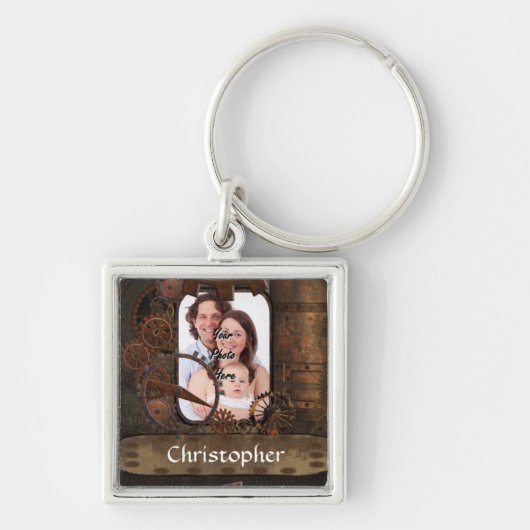 Steampunk foto achtergrond sleutelhanger (Voorkant)