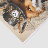 Steampunk Fox Illustratie Tissuepapier (Detail)