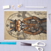  Steampunk Fox in een jas Tissuepapier (Craft)