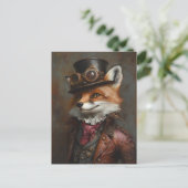Steampunk Fox met een bril Briefkaart (Staand voorkant)