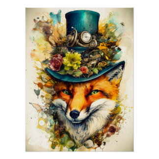 Steampunk Fox Perfect Poster
