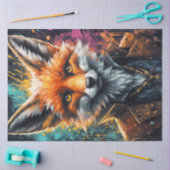 Steampunk Fox Portrait Decoupage Tissuepapier (Craft)