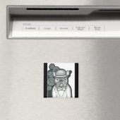 Steampunk Franse Bulldog magneet (Insitu (Vaatwasser))