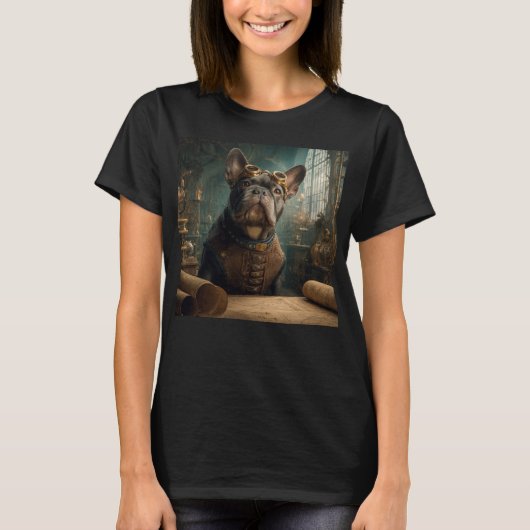 Steampunk Frenchie (Editie 2) - Dames Basic T-shirt (Voorkant)