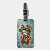 Steampunk Frog Custom Luggage Tag Bagagelabel (Voorkant verticaal)