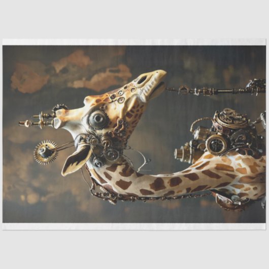 Steampunk futuristische giraffe decoupage tissuepapier (Voorkant)