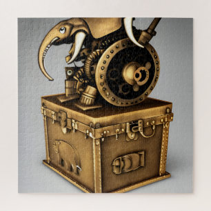Steampunk Ganesh Elephant Timetravel Device Legpuzzel