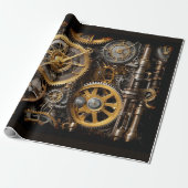 Steampunk Gear en Lever Engine Cadeaupapier (Uitgerold)