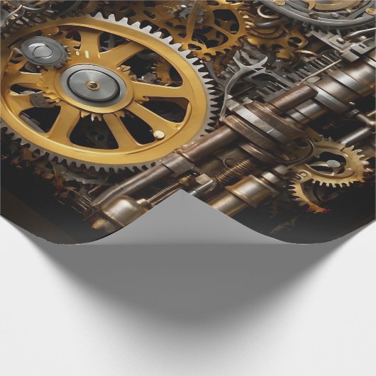 Steampunk Gear en Lever Engine Cadeaupapier (Hoek)