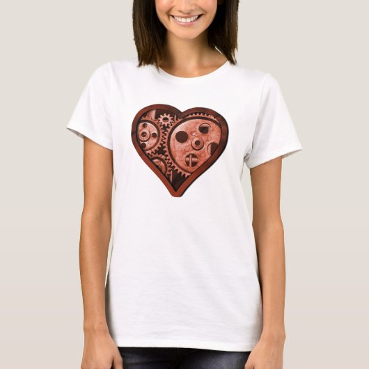 Steampunk Gear Heart T-shirt (Voorkant)