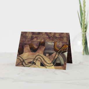Steampunk Gears & Baubles Wedding Kaart