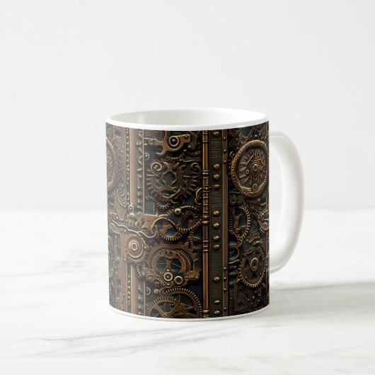 Steampunk Gears Coffee Mok (Voorkant rechts)