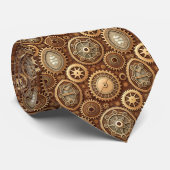 Steampunk Gears Custom Necktie Tie Stropdas (Opgerold)