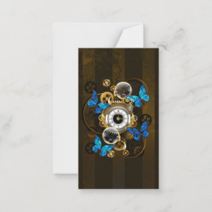 Steampunk Gears en Blue Butterflies Advieskaart