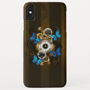 Steampunk Gears en Blue Butterflies iPhone XS Max Hoesje
