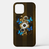 Steampunk Gears en Blue Butterflies Case-Mate iPhone Case (Achterkant)
