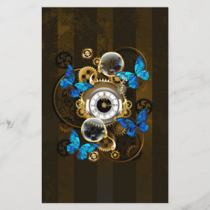 Steampunk Gears en Blue Butterflies Flyer