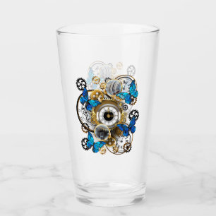 Steampunk Gears en Blue Butterflies Glas