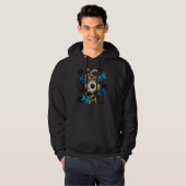 Steampunk Gears en Blue Butterflies Hoodie (Voorkant volledig)