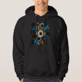 Steampunk Gears en Blue Butterflies Hoodie (Voorkant)