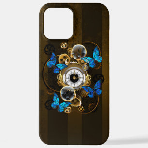 Steampunk Gears en Blue Butterflies iPhone 12 Pro Max Hoesje