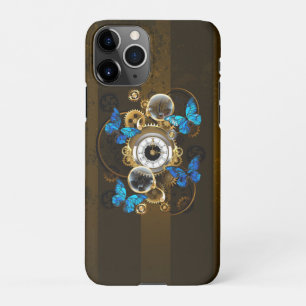 Steampunk Gears en Blue Butterflies iPhone 11Pro Hoesje