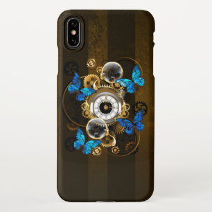 Steampunk Gears en Blue Butterflies iPhone XS Max Hoesje