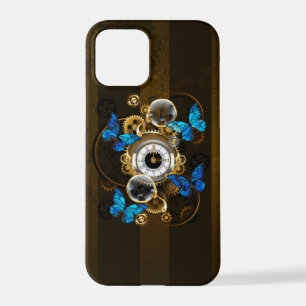 Steampunk Gears en Blue Butterflies iPhone 12 Pro Hoesje