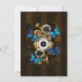 Steampunk Gears en Blue Butterflies Kaart (Voorkant)
