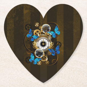 Steampunk Gears en Blue Butterflies Kartonnen Onderzetters