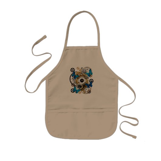 Steampunk Gears en Blue Butterflies Kinder Schort (Voorkant)