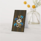 Steampunk Gears en Blue Butterflies Klantenkaartje (Achterkant)