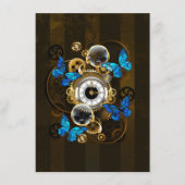 Steampunk Gears en Blue Butterflies Menu (Voorkant)