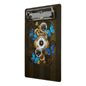 Steampunk Gears en Blue Butterflies Mini Klembord (Angled2)