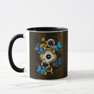 Steampunk Gears en Blue Butterflies Mok
