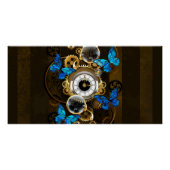 Steampunk Gears en Blue Butterflies Perfect Poster (Voorkant)