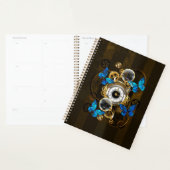 Steampunk Gears en Blue Butterflies Planner (Display)