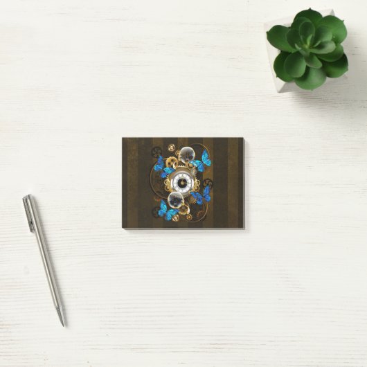 Steampunk Gears en Blue Butterflies Post-it® Notes (Kantoor)