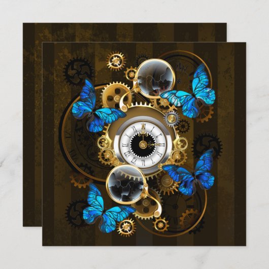 Steampunk Gears en Blue Butterflies Programma (Voorkant / Achterkant)