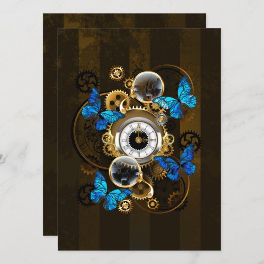 Steampunk Gears en Blue Butterflies Programma (Voorkant / Achterkant)