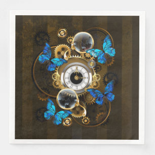 Steampunk Gears en Blue Butterflies Servet