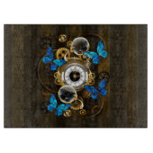 Steampunk Gears en Blue Butterflies Snijplank (Voorkant)