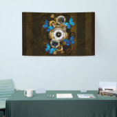 Steampunk Gears en Blue Butterflies Spandoek (Beurs)